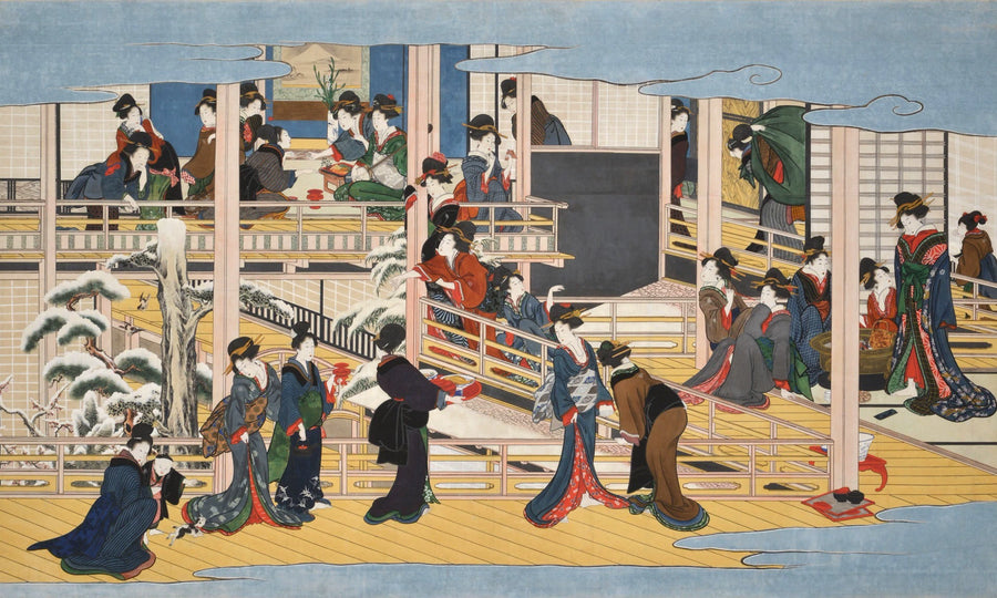 Neige à Fukagawa - Kitagawa Utamaro