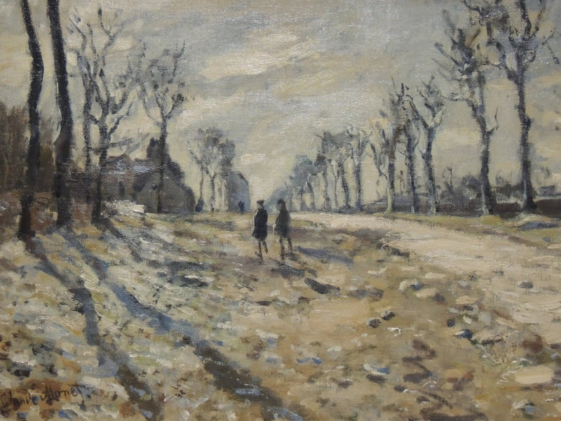Snö i solnedgången - Claude Monet