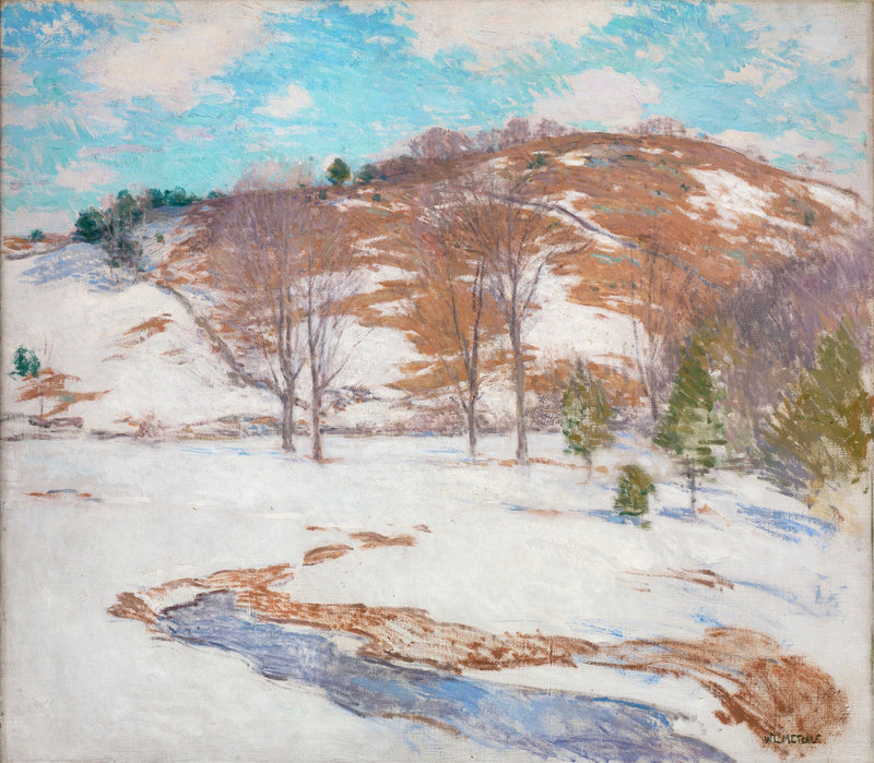 Snö i foten av bergskedjan - Willard Metcalf