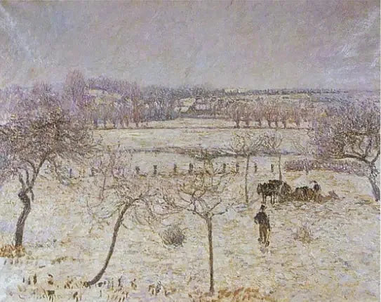 Snö och frost i Éragny - Camille Pissarro