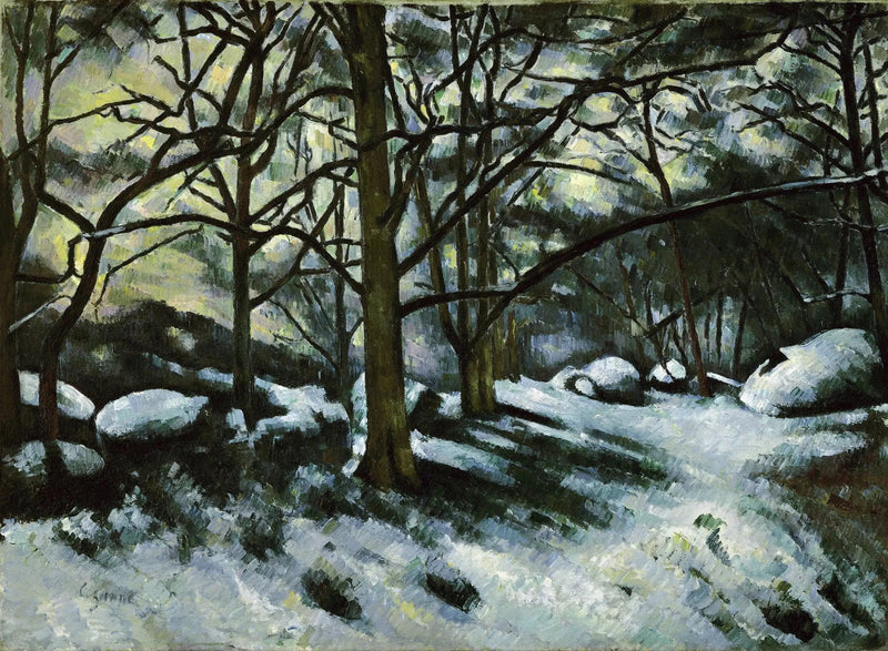 Smältande snö i Fontainebleau - Paul Cézanne
