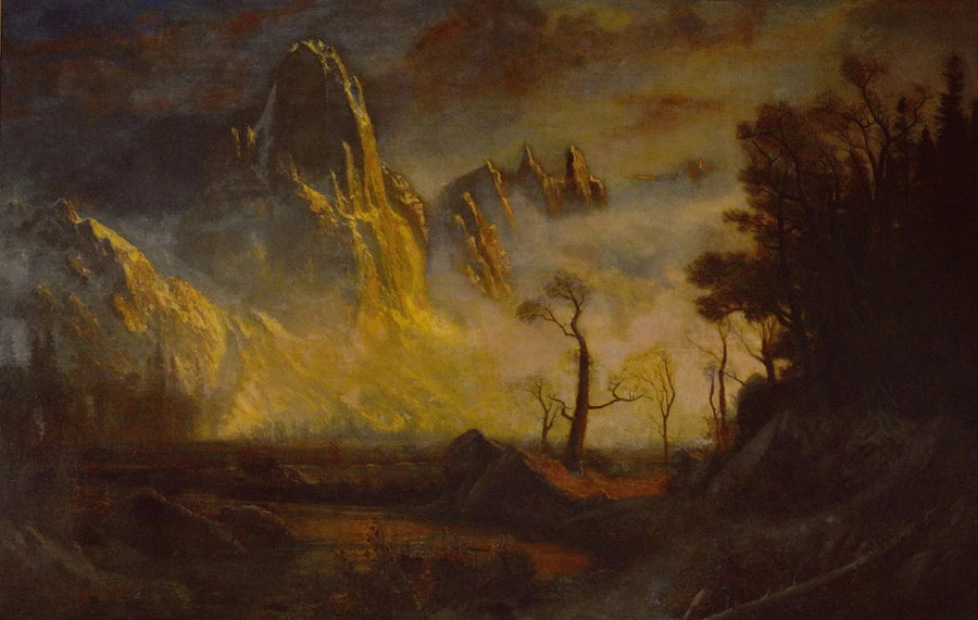 Tidig snö i Yosemite-dalen, Sentinel Rock - Albert Bierstadt