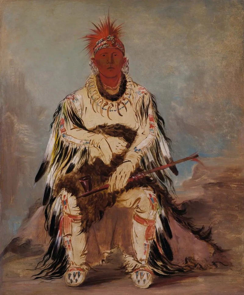 No-wáy-ke-súg-gah, Den som slår två gånger samtidigt, en modig - George Catlin