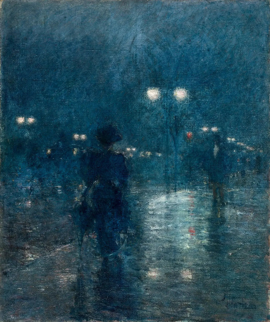 Nattscen från Fifth Avenue - Childe Hassam