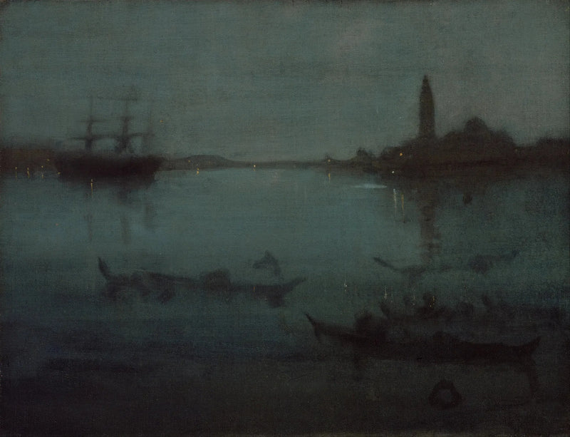 Natt i blått och silver: Lagunen, Venedig - James Abbott McNeill Whistler