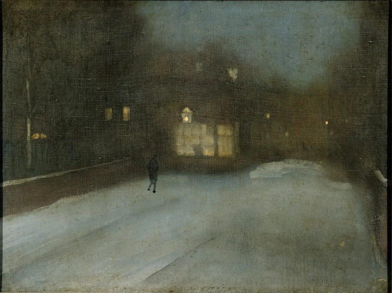 Nattlig i grått och guld: Chelsea Snow - James Abbott McNeill Whistler