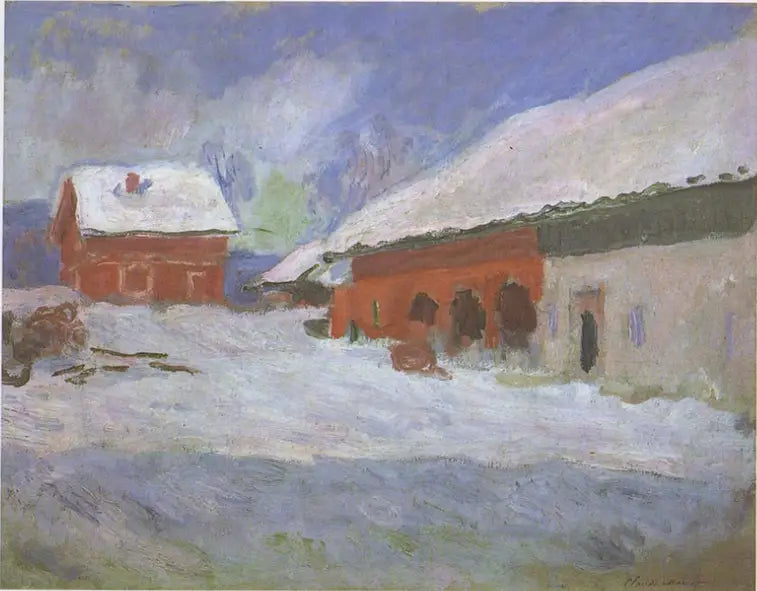 Norge, de röda husen i Björnegaard - Claude Monet
