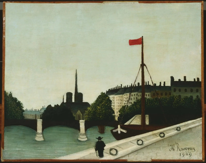 Notre-Dame sett från kajen Henri IV - Henri Rousseau