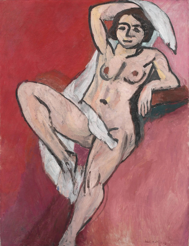 Nu med vit scarf - Henri Matisse