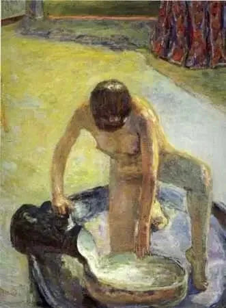 Nu nedböjd vid tuben - Pierre Bonnard