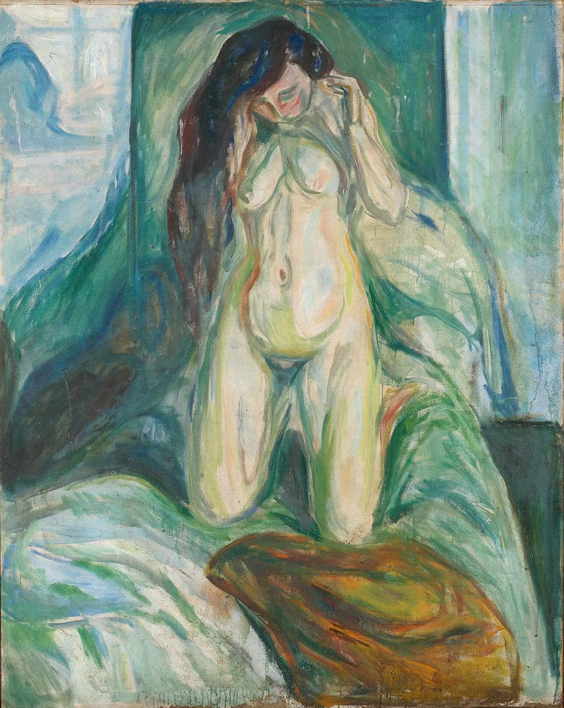 Nu knäböjande - Edvard Munch