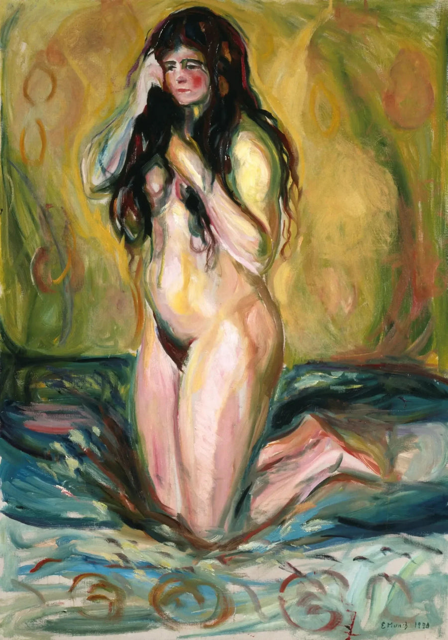 Nu knäböjande - Edvard Munch