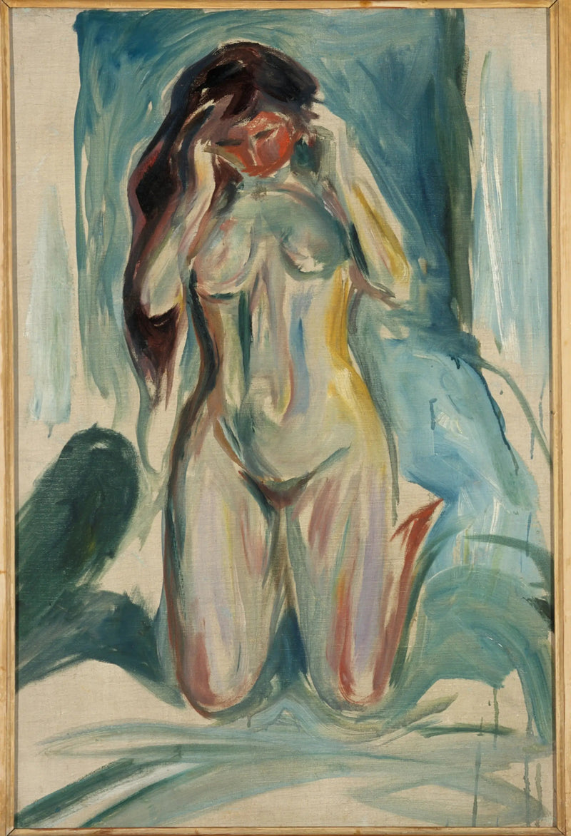 Nu knäböjande - Edvard Munch