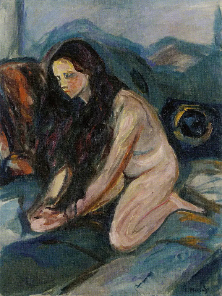 Nu agenouillé - Edvard Munch image 1 copie peinte à la main à l’huile