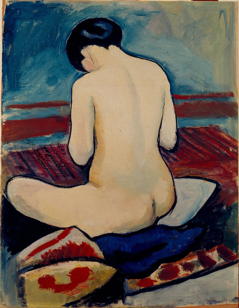 Nu sitter med en kudde - August Macke