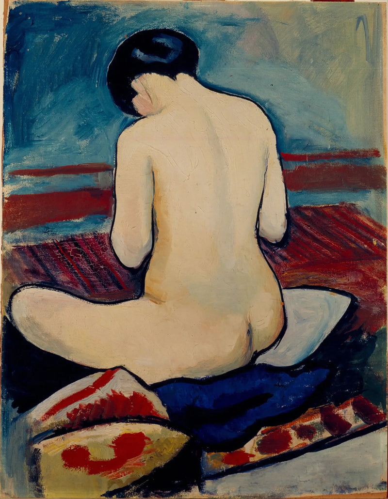 Nu sitter med en kudde - August Macke