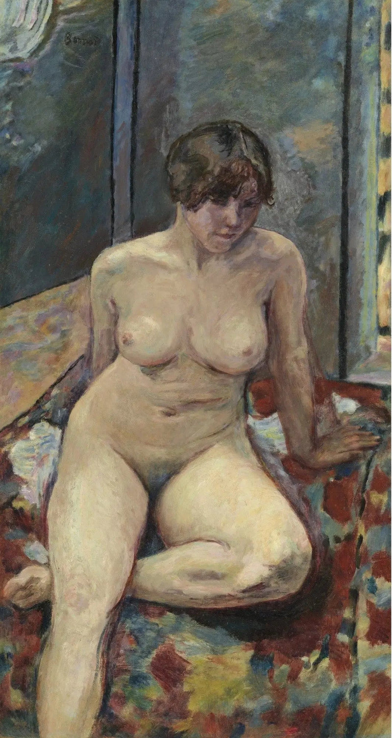 Nu sitter, ben böjt - Pierre Bonnard