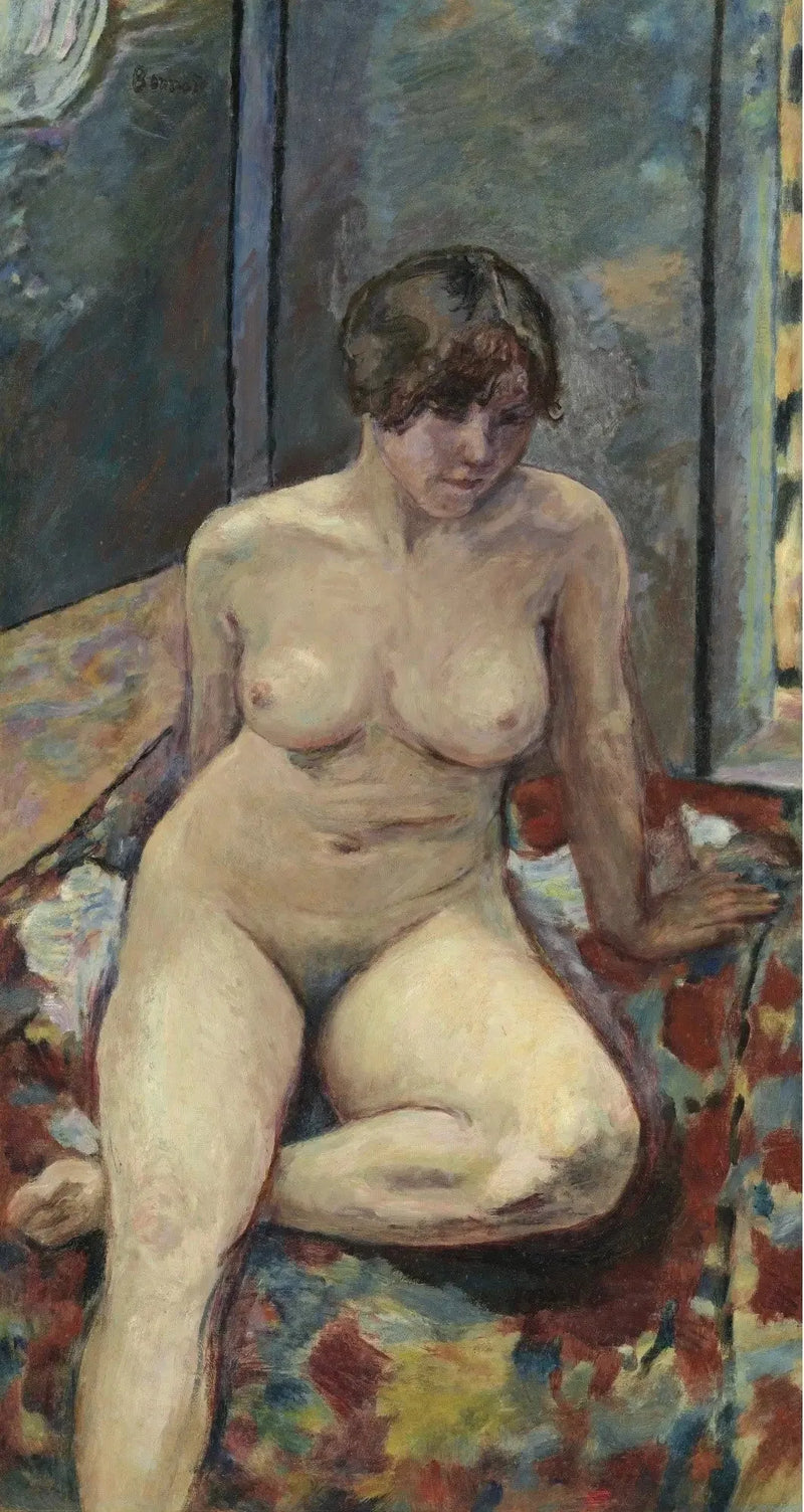 Nu sitter, ben böjt - Pierre Bonnard