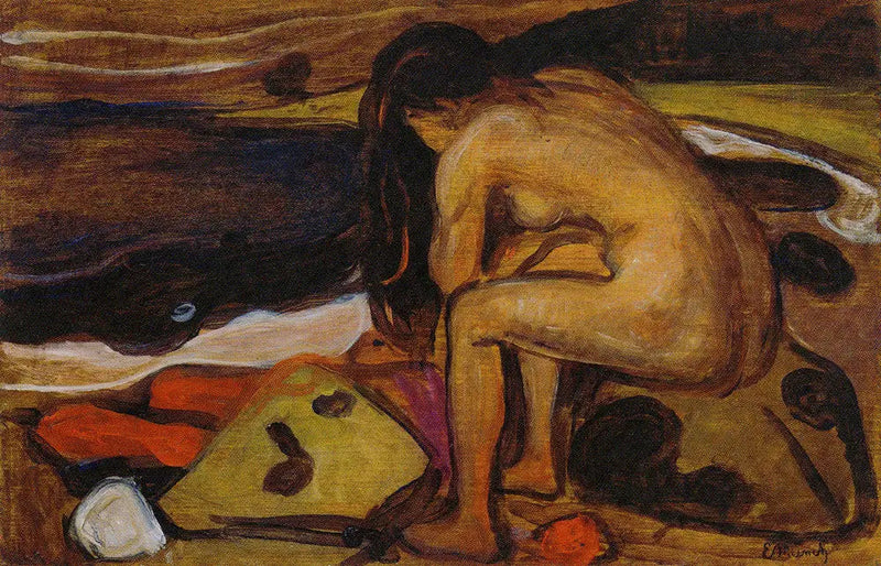 Nu sitter på stranden - Edvard Munch