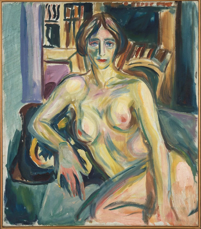 Nu, sittande på soffan - Edvard Munch