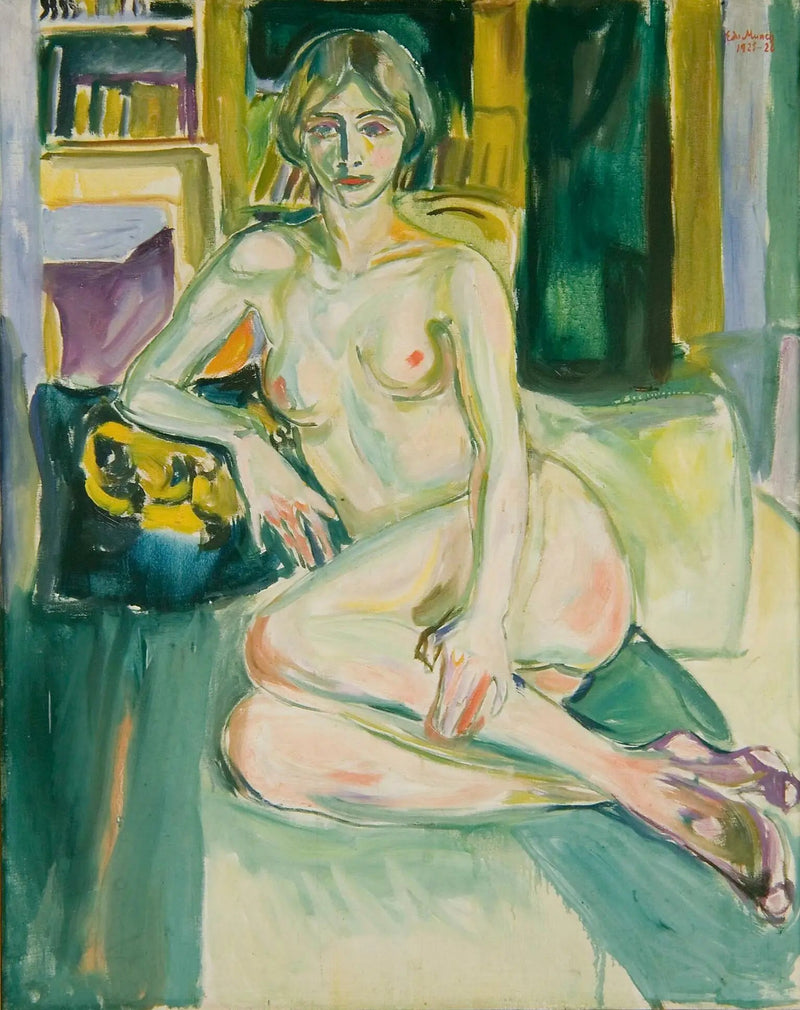 Nu, sittande på soffan - Edvard Munch