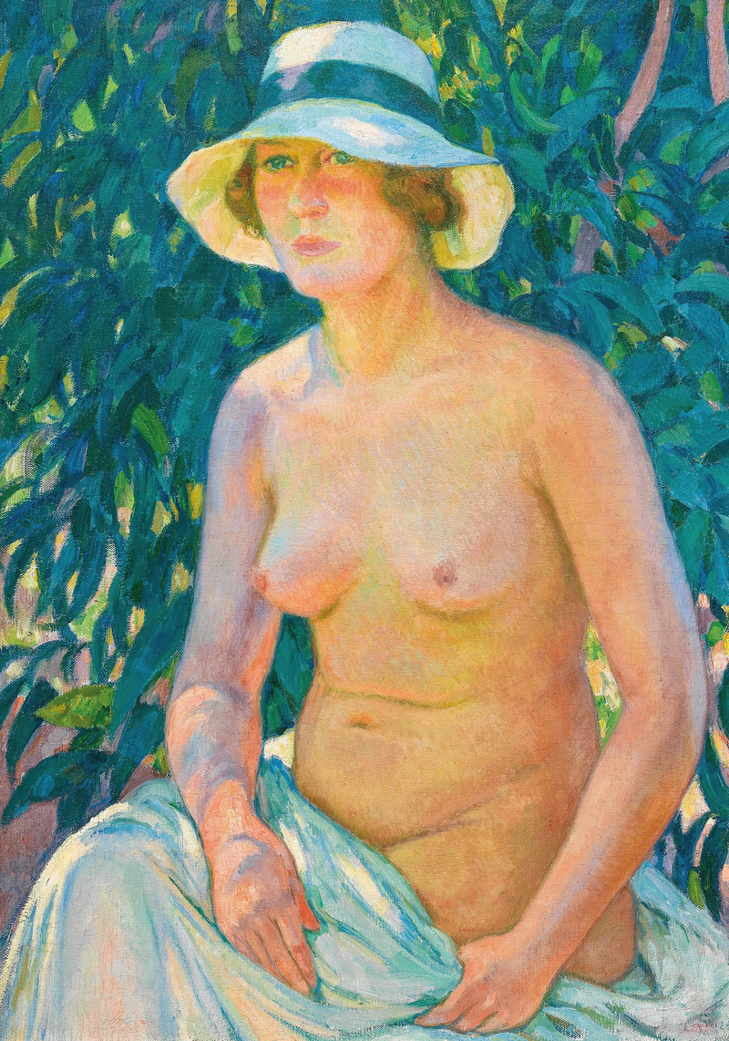 Nu au Panama, de face - Théodore van Rysselberghe
