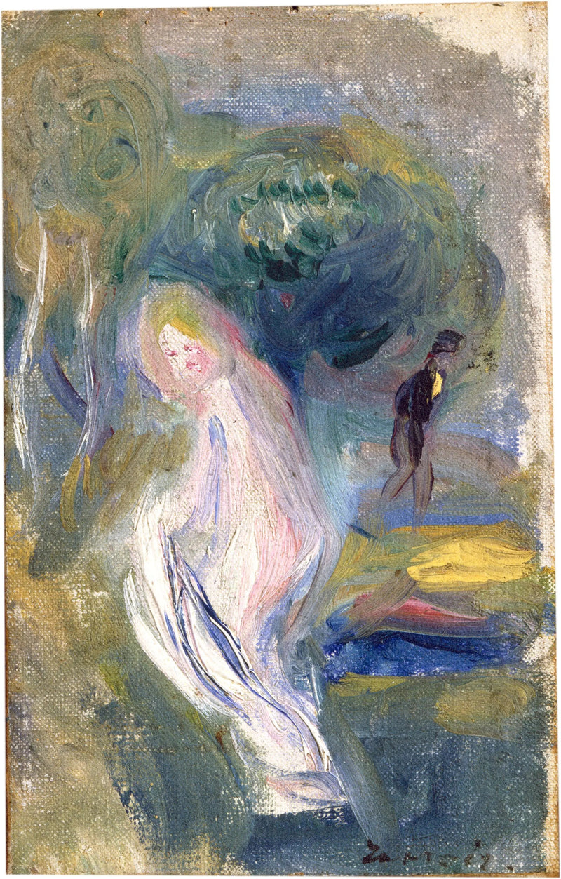 Nu med figur i bakgrunden - Pierre-Auguste Renoir