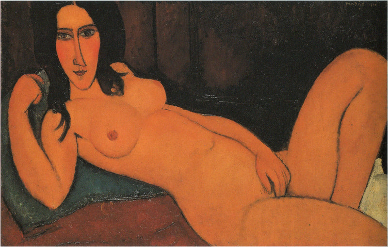 Nu ligger med utsläppt hår - Amedeo Modigliani