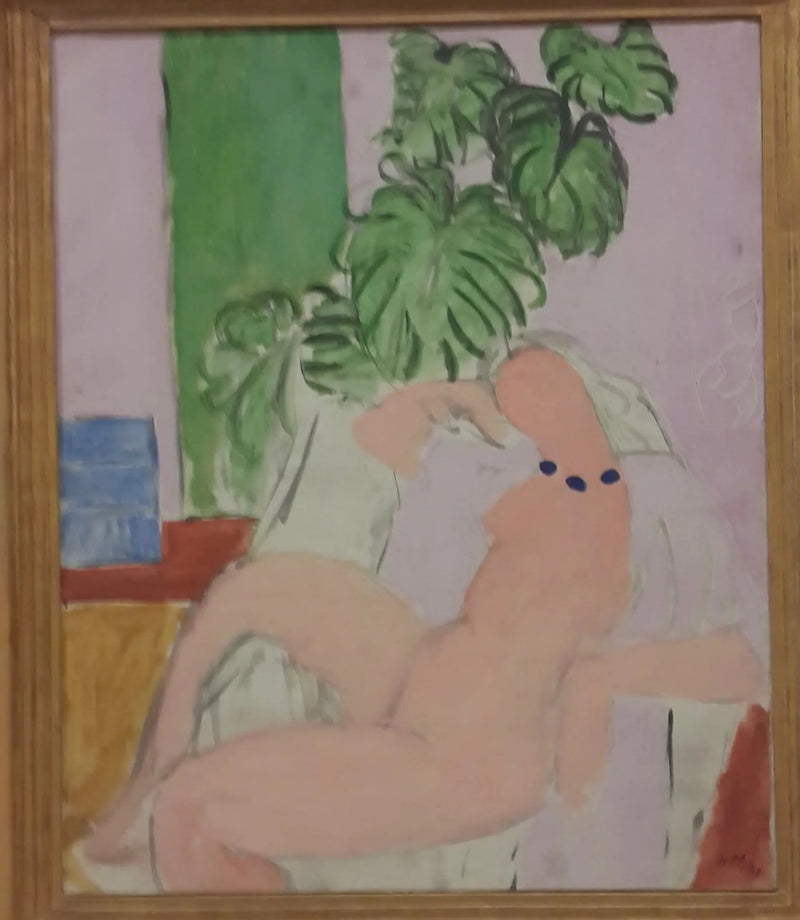 Nu i en fåtölj, grön växt - Henri Matisse