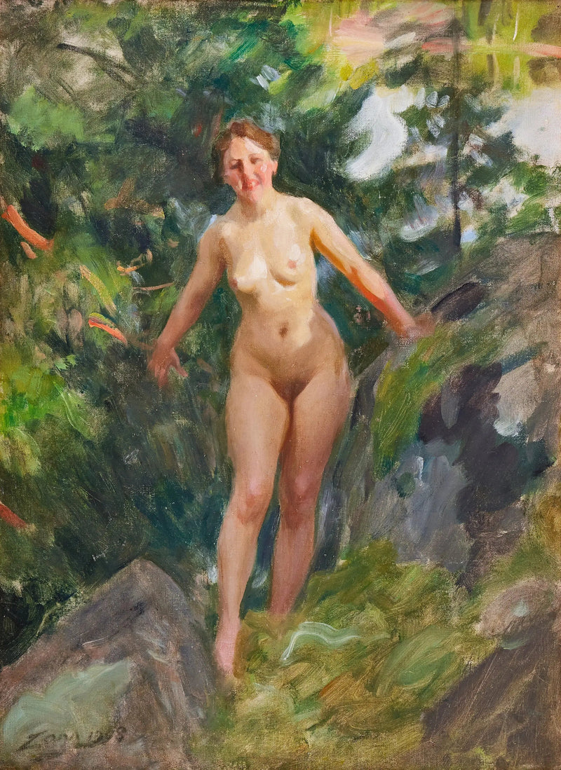 Nu i en bergig skog - Anders Zorn