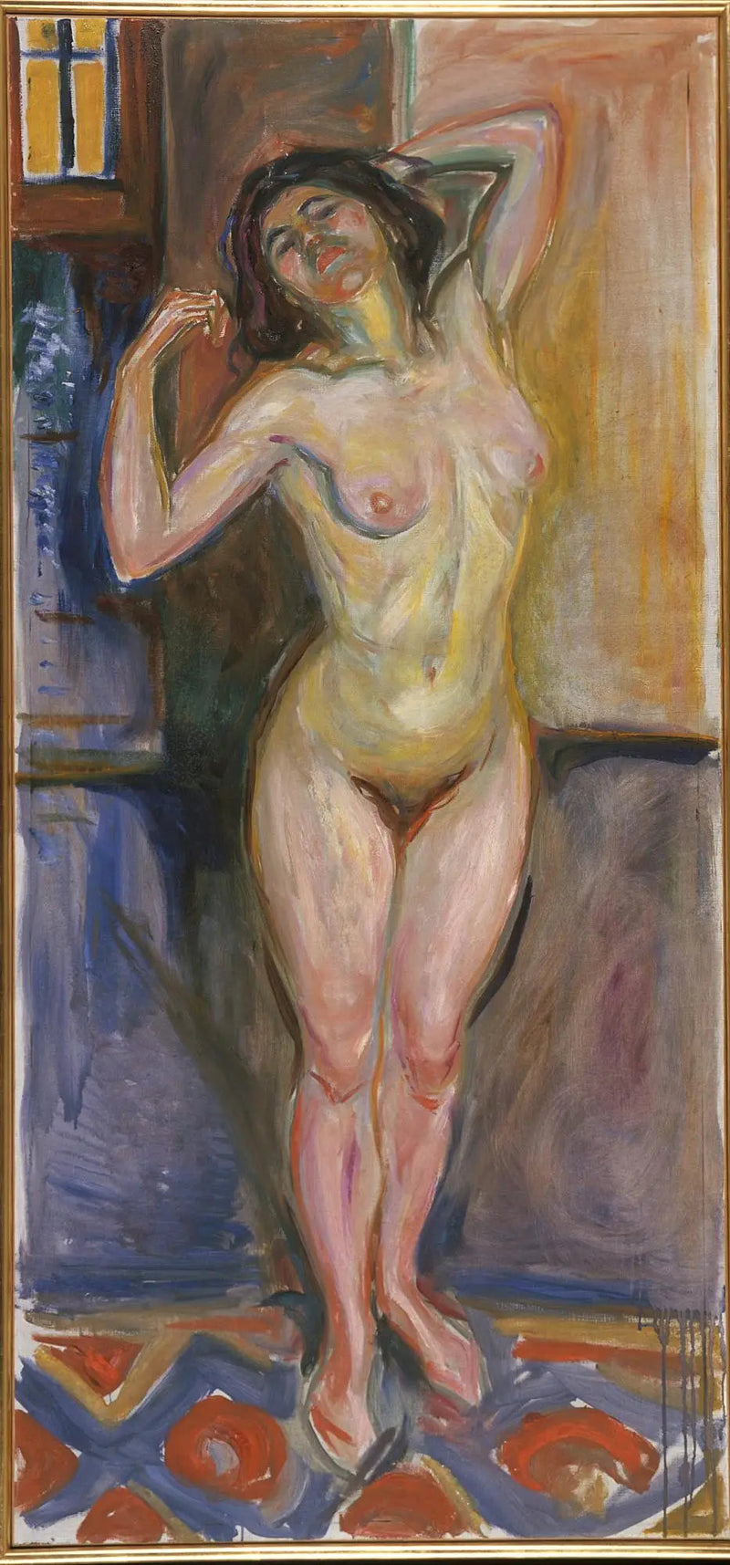 Nu står med händerna bakom huvudet - Edvard Munch