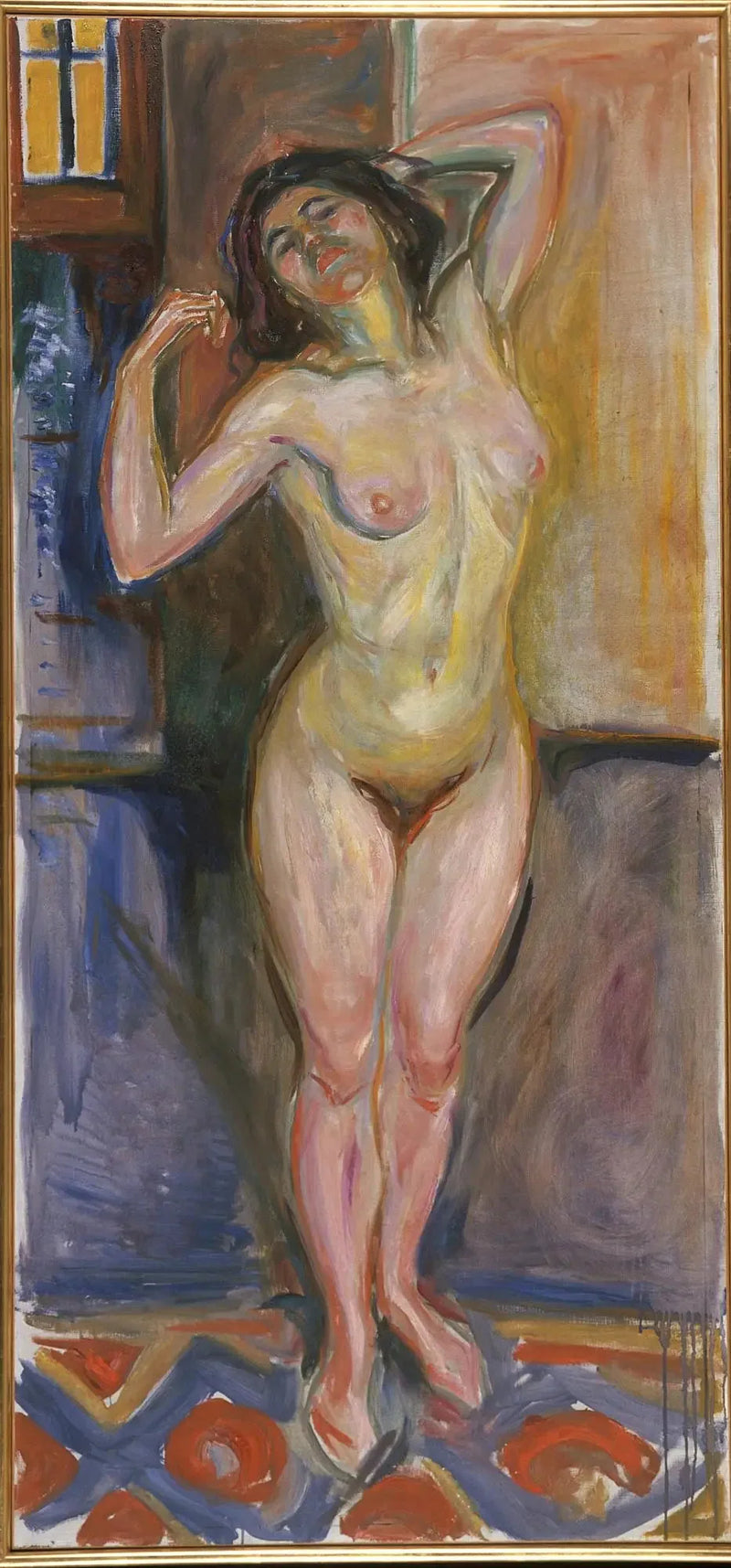 Nu står med händerna bakom huvudet - Edvard Munch