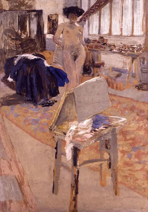 Nu stående i verkstaden - Édouard Vuillard