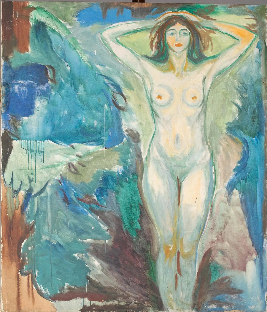 Nu står på en blå bakgrund - Edvard Munch