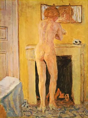 Nu framför spisen - Pierre Bonnard