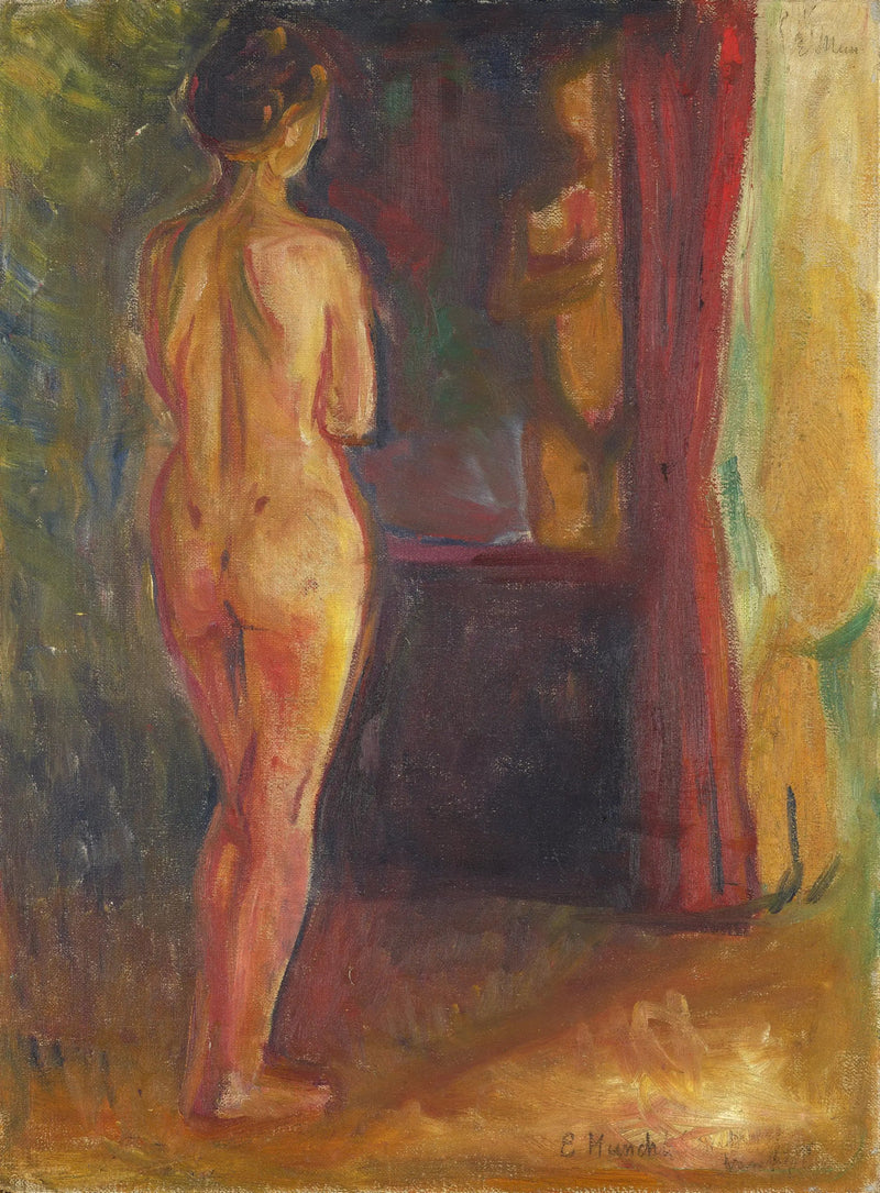 Nu framför sin spegel - Edvard Munch