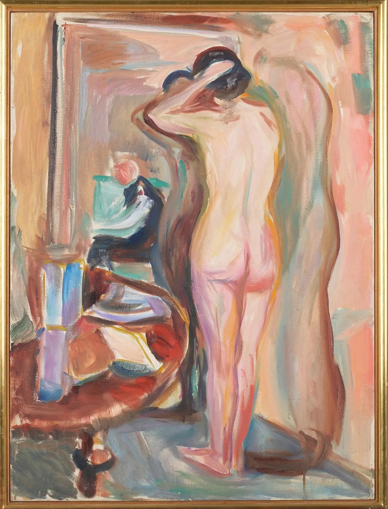 Nu devant son miroir - Edvard Munch image 1 reproduction artisanale de tableau