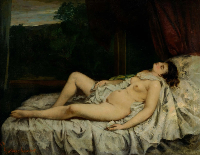 Nu sovande - Gustave Courbet