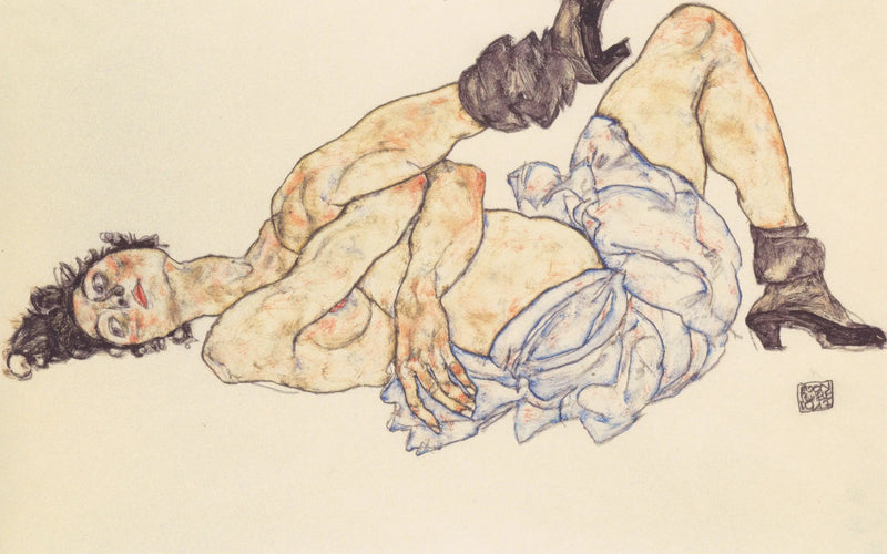 Nu feminin förlängd - Egon Schiele