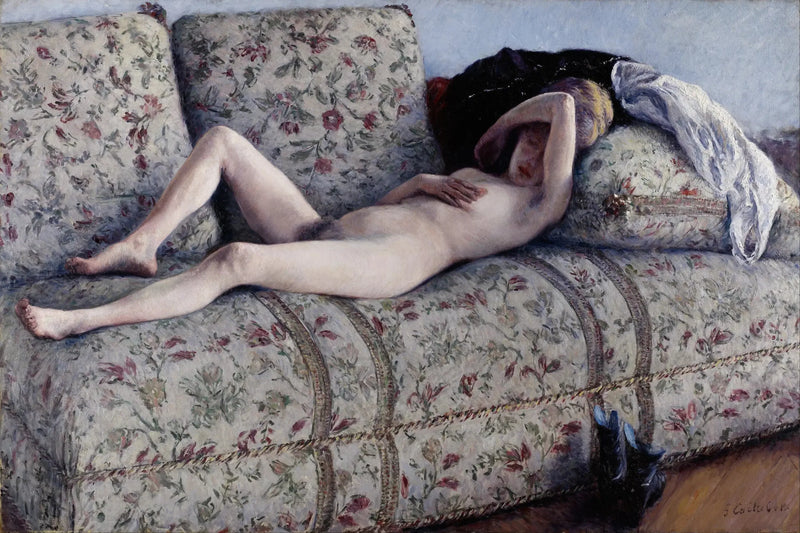 Nu på en soffa - Gustave Caillebotte