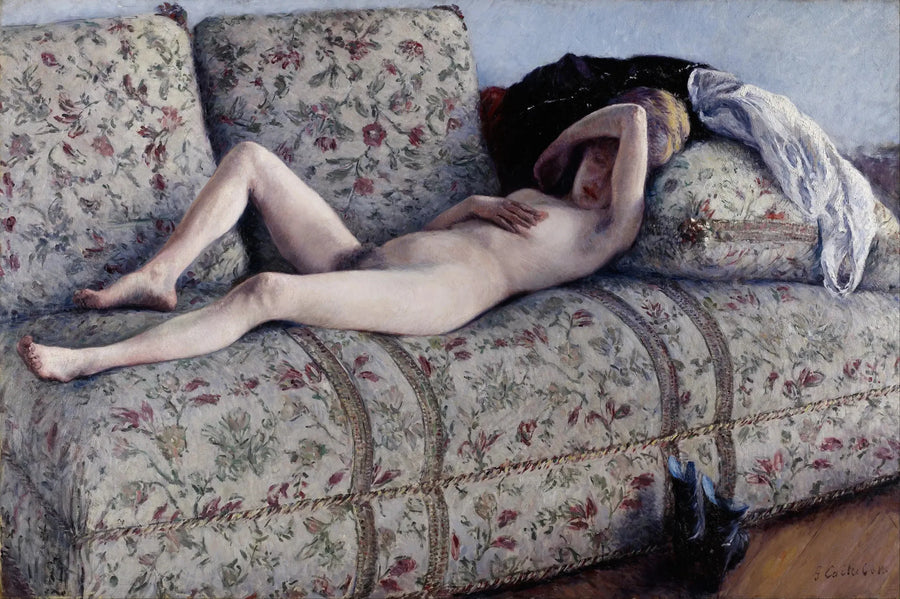 Nu på en soffa - Gustave Caillebotte