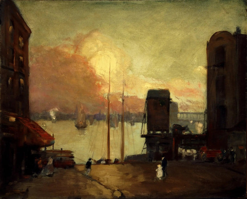 Cumulusmoln, East River - Robert Henri