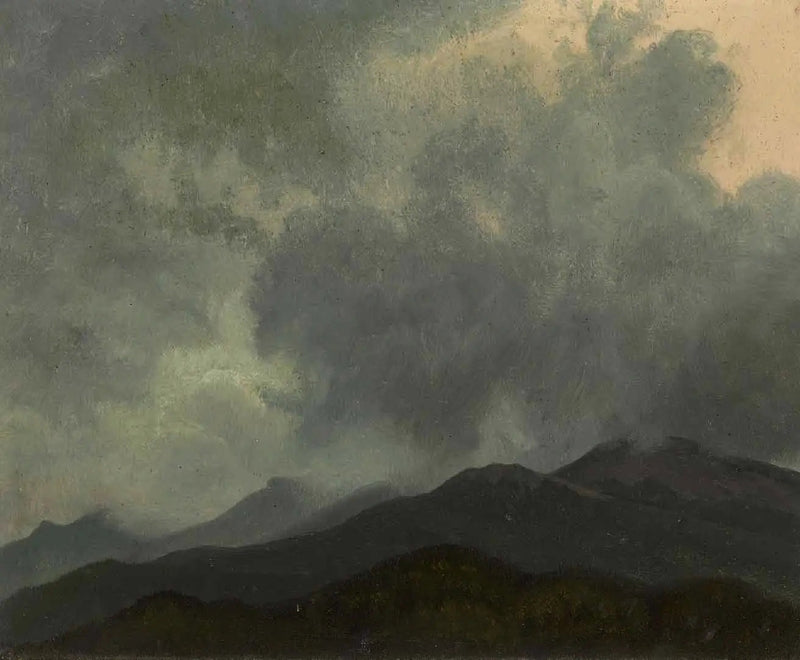 Oroliga moln, Vita berg, New Hampshire - Albert Bierstadt