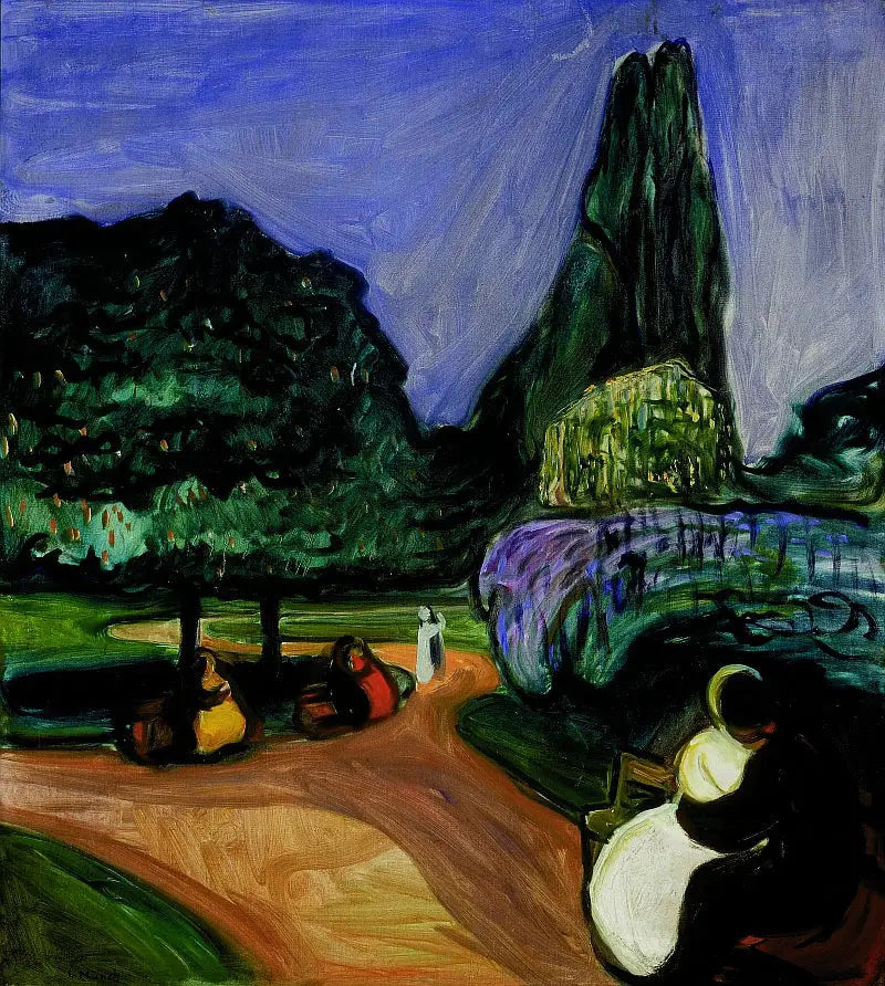Sommar natt i Studenterlunden - Edvard Munch