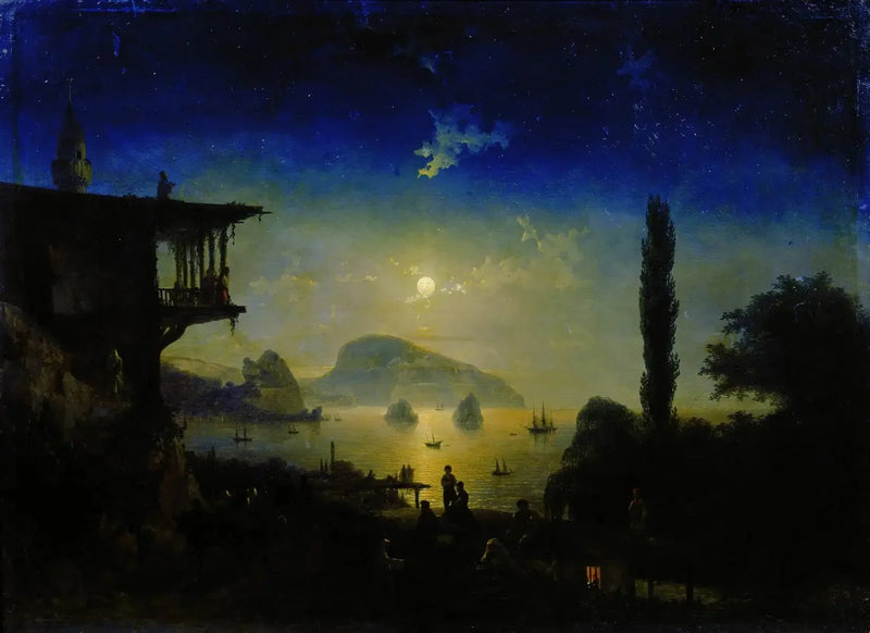 Natt med måne i Krim, Gurzuf - Ivan Aivazovskij