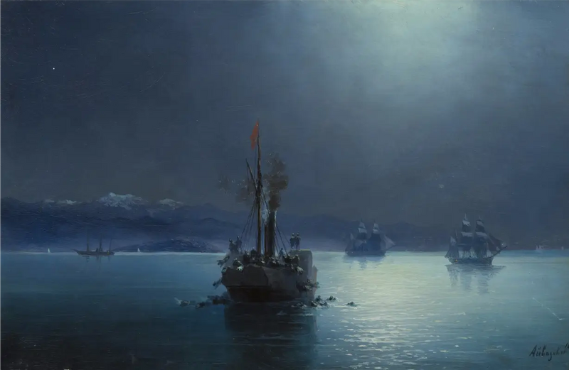 Lugnt nattåg: armenier kastade överbord från turkiska fartyg - Ivan Aïvazovski