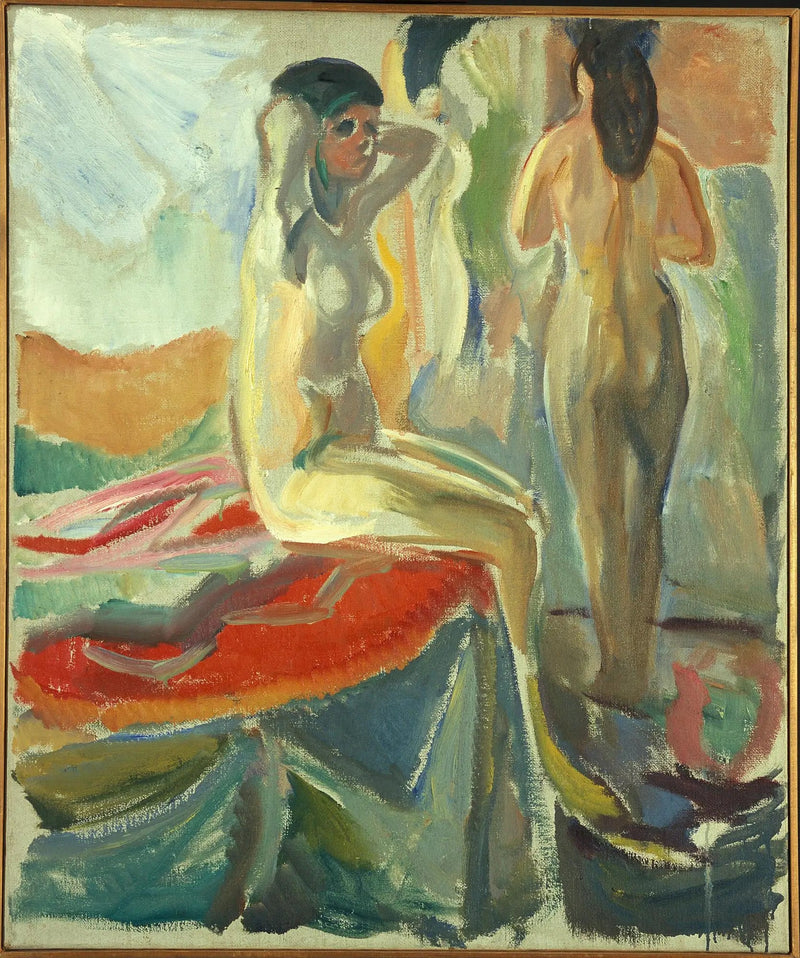 Kvinnoakt, sittande och stående - Edvard Munch