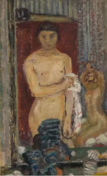 Nuder som speglas i en spegel - Pierre Bonnard