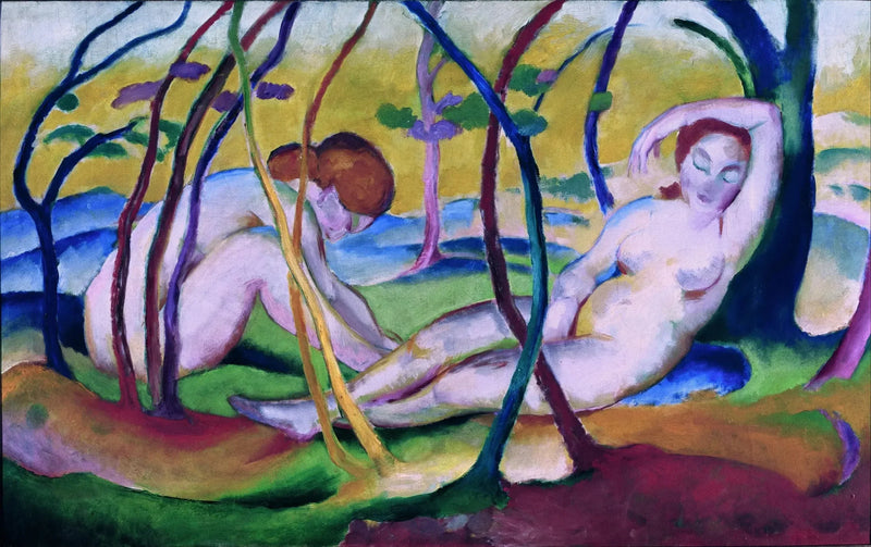 Nakna under träden - Franz Marc