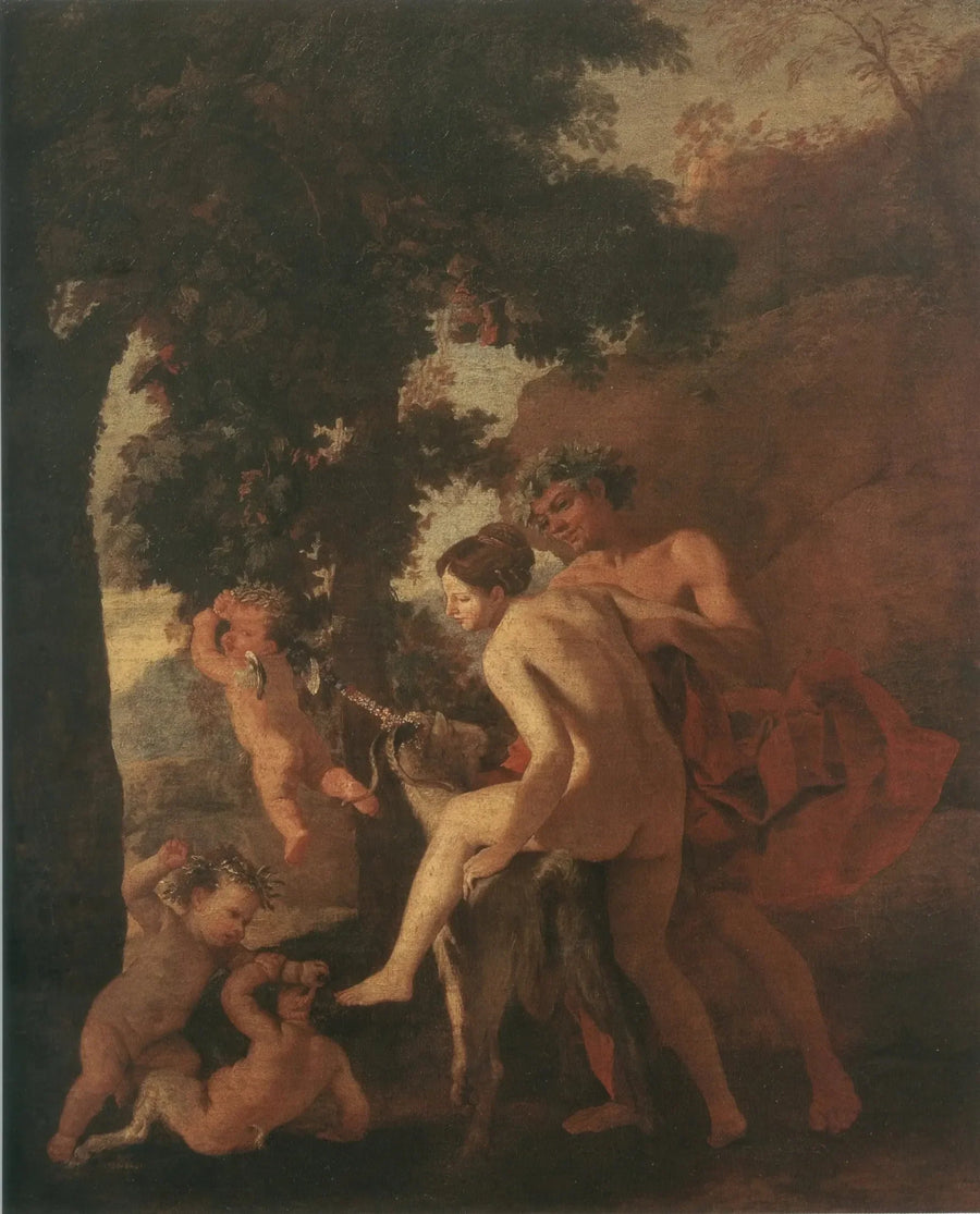 Nymf som rider på en get - Nicolas Poussin